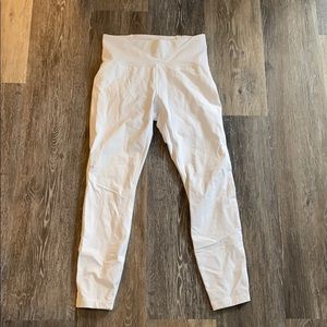 White Lululemon Crop Leggings w/ mesh details